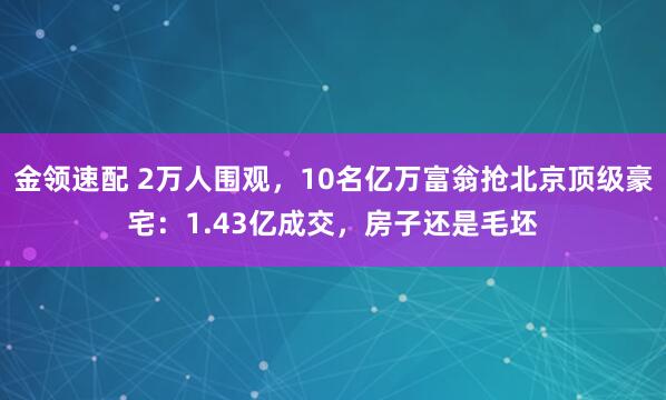 金领速配 2万人围观，10名亿万富翁抢北京顶级豪宅：1.43亿成交，房子还是毛坯